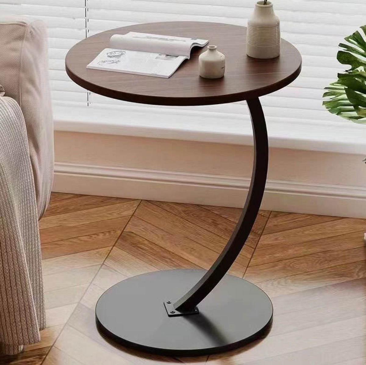 Modern C-Shaped Side Table