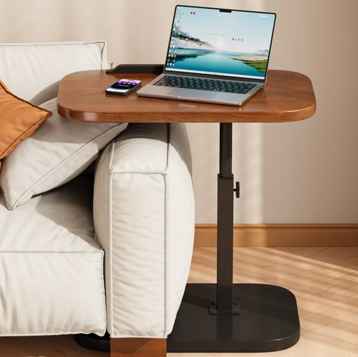 Modern Arc-Shaped End Table