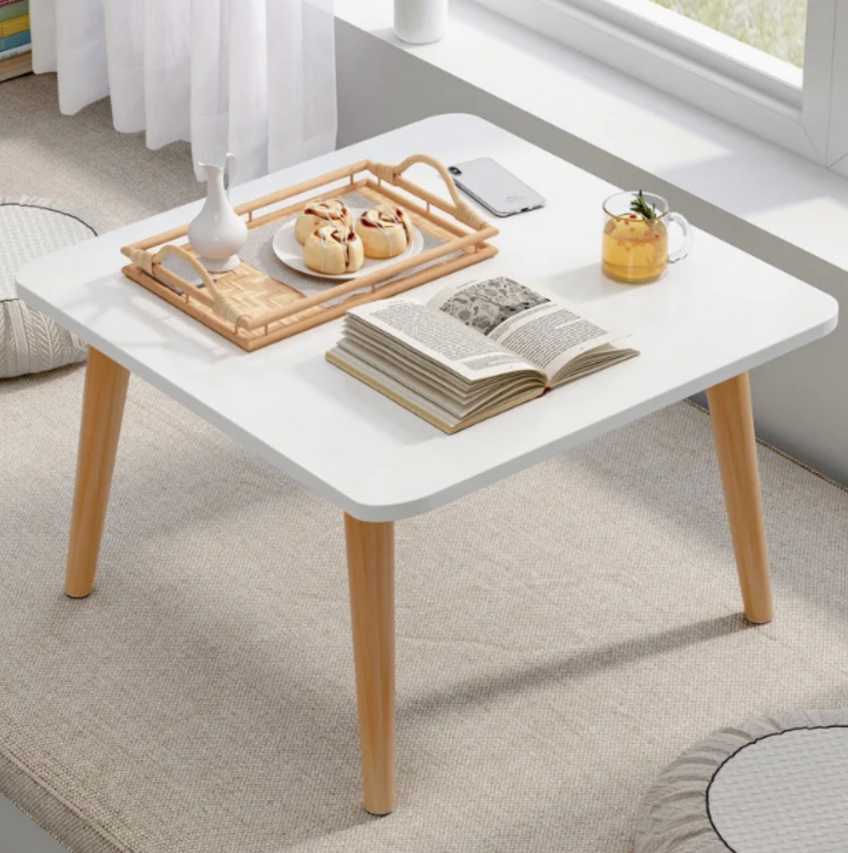 Portable Solid Wood Accent Table